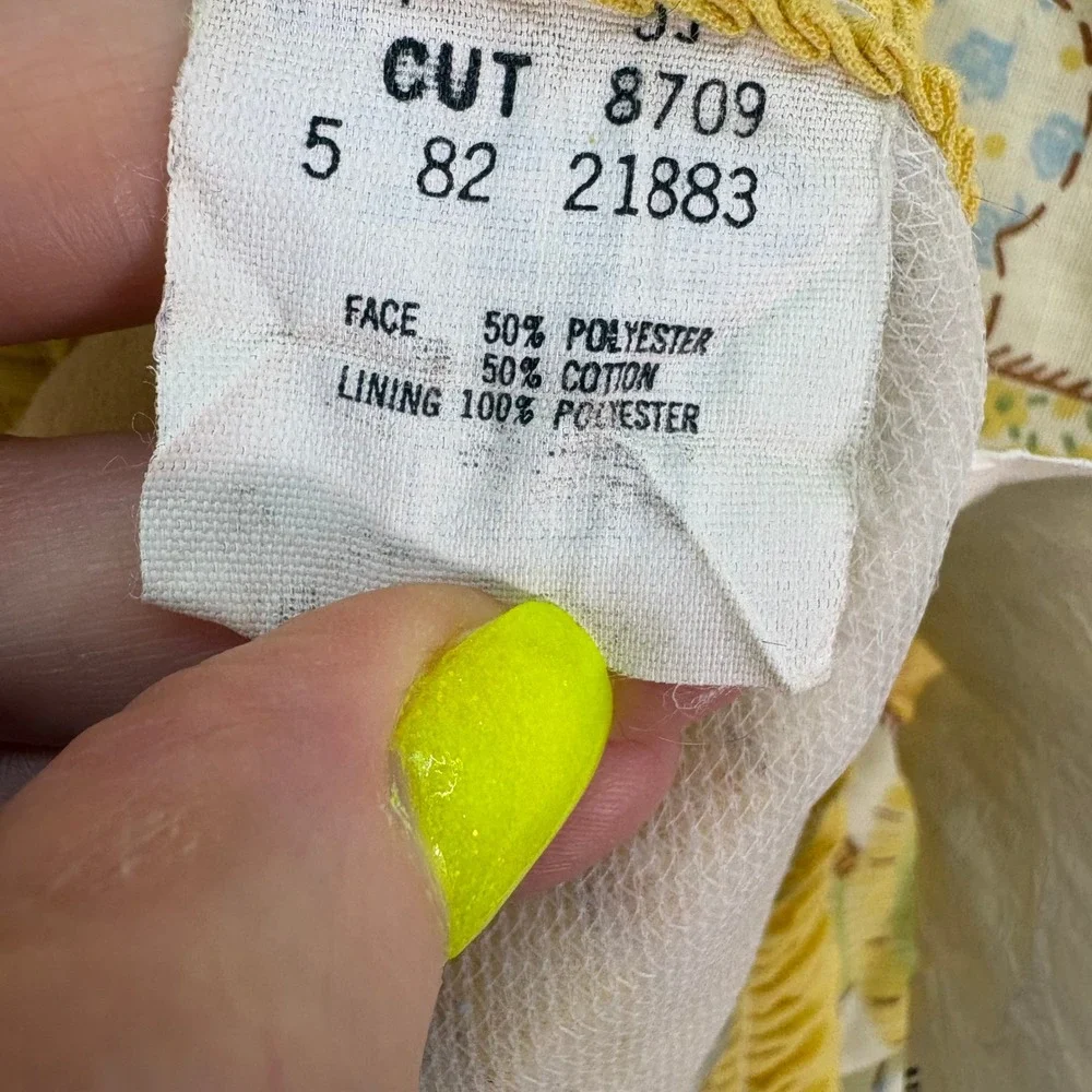 Vintage Sears Yellow ABC 123 Animal Quilted Ruffle Baby Crib Blanket 33